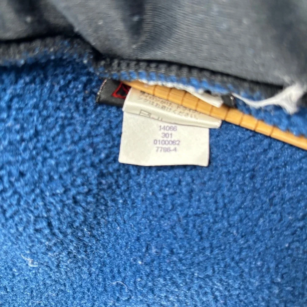 The North Face Blue Black Full Zip Fleece Jacket‎ Men's Polartec Outdoor Size L